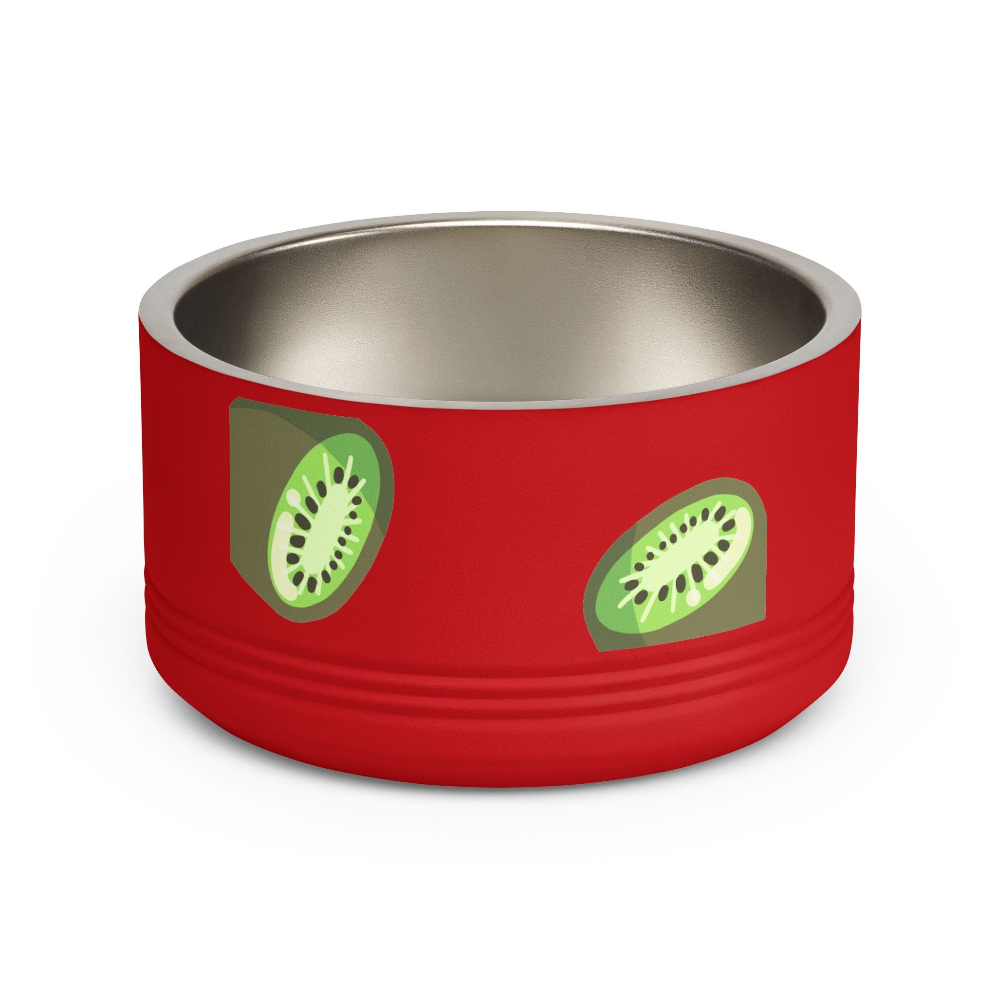 Kiwi Pattern Pet Bowl — 18oz Stainless Steel Cat & Dog Food Dish
