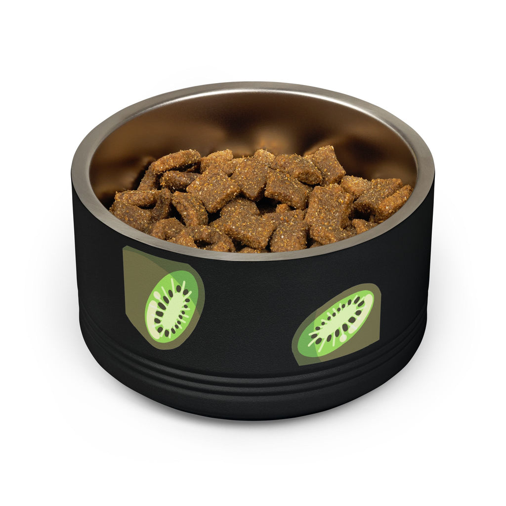Kiwi Pattern Pet Bowl — 18oz Stainless Steel Cat & Dog Food Dish