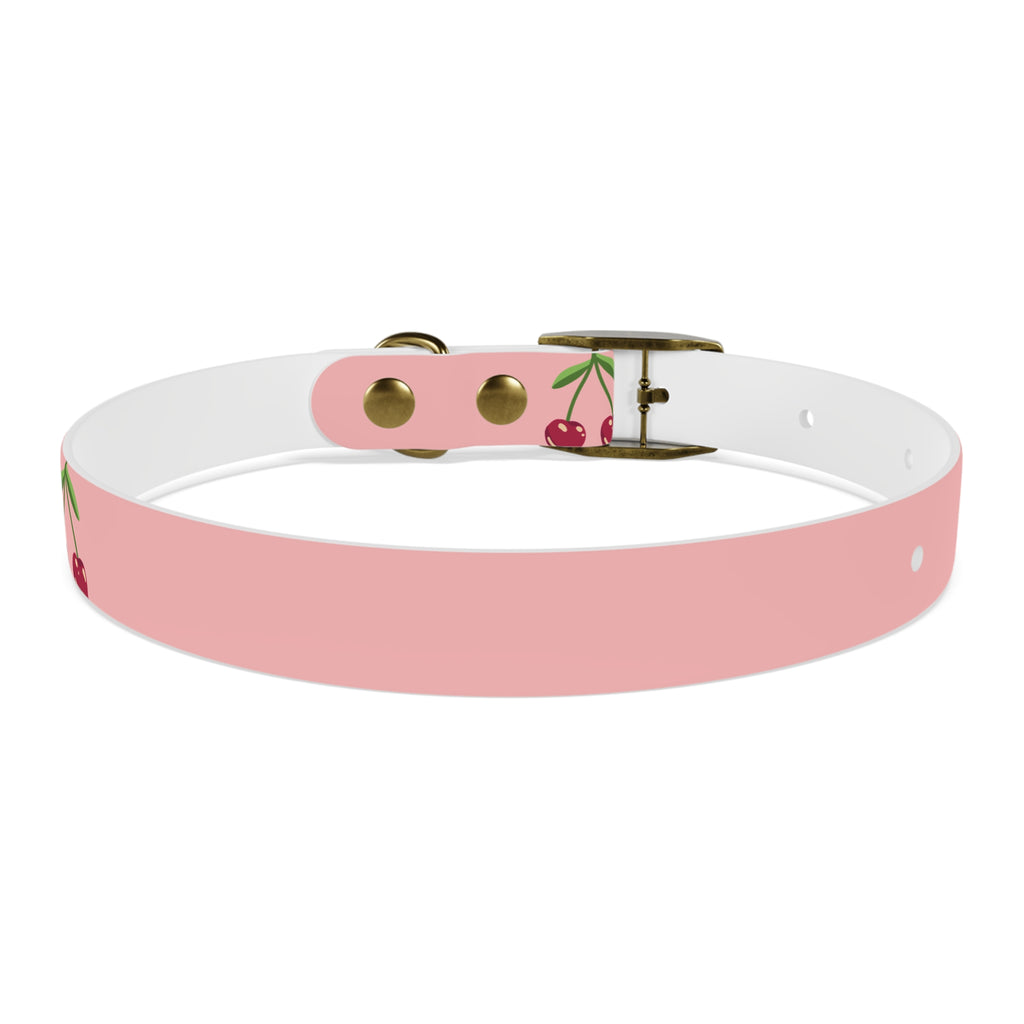 Cherry Print Dog Collar – Cute Pink Pet Collar for Small Dogs