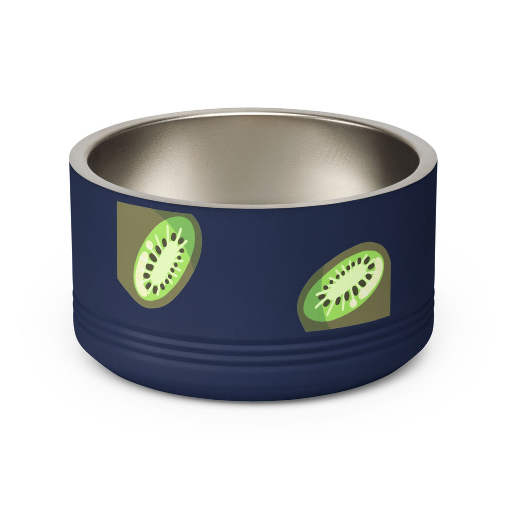 Kiwi Pattern Pet Bowl — 18oz Stainless Steel Cat & Dog Food Dish