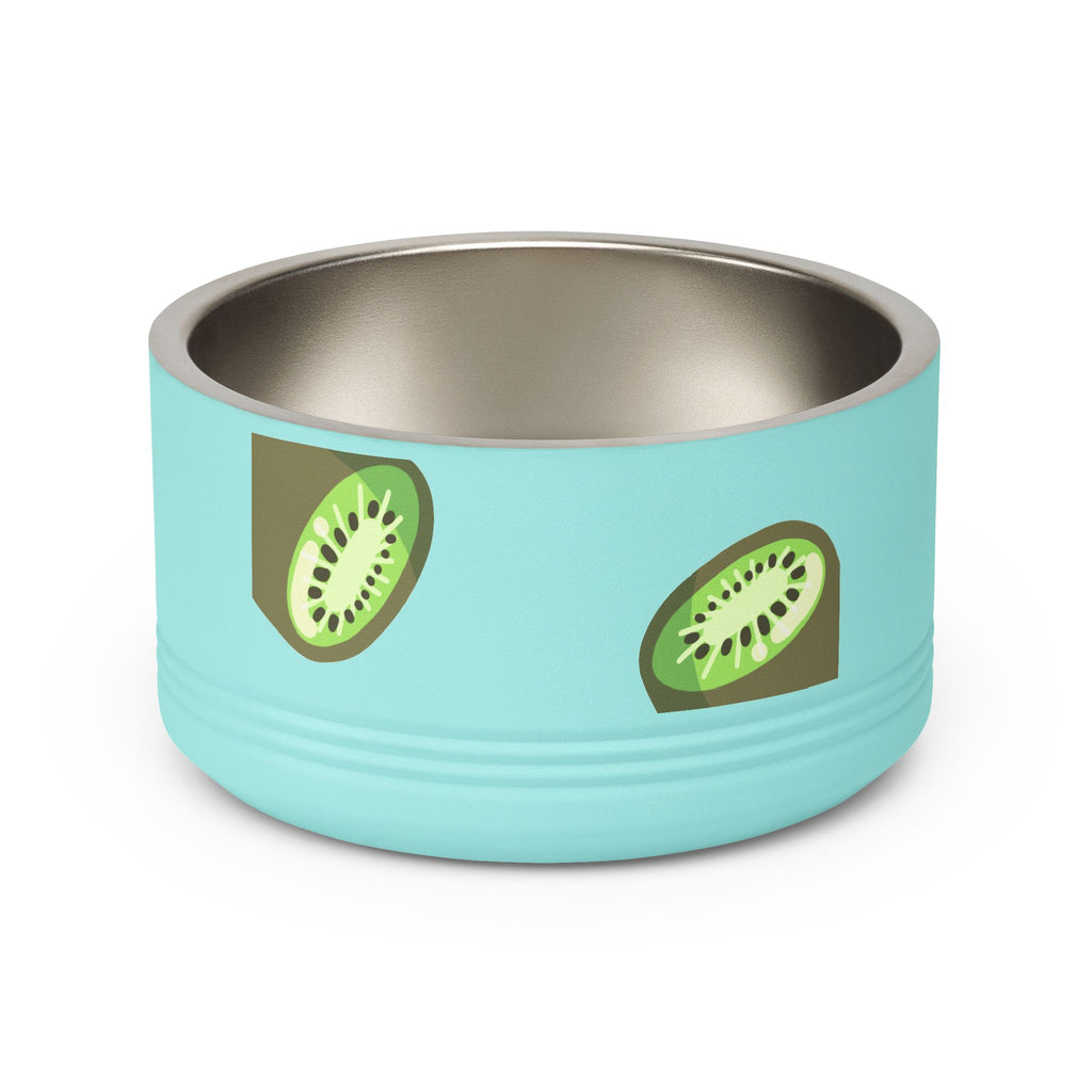 Kiwi Pattern Pet Bowl — 18oz Stainless Steel Cat & Dog Food Dish