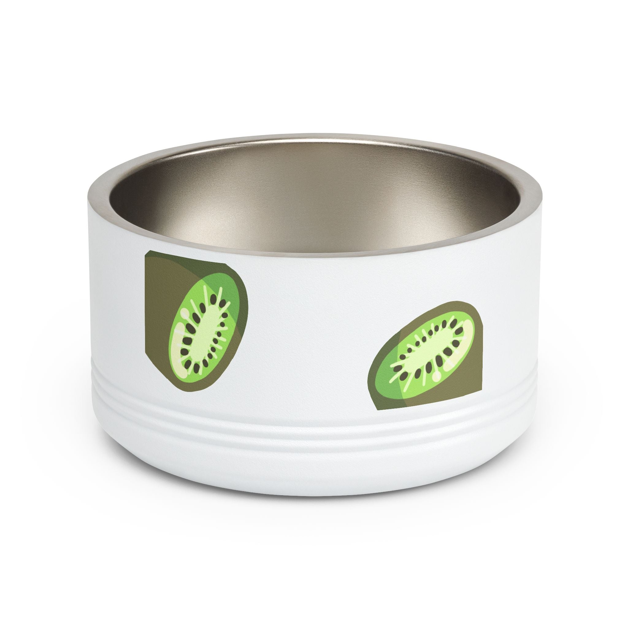 Kiwi Pattern Pet Bowl — 18oz Stainless Steel Cat & Dog Food Dish