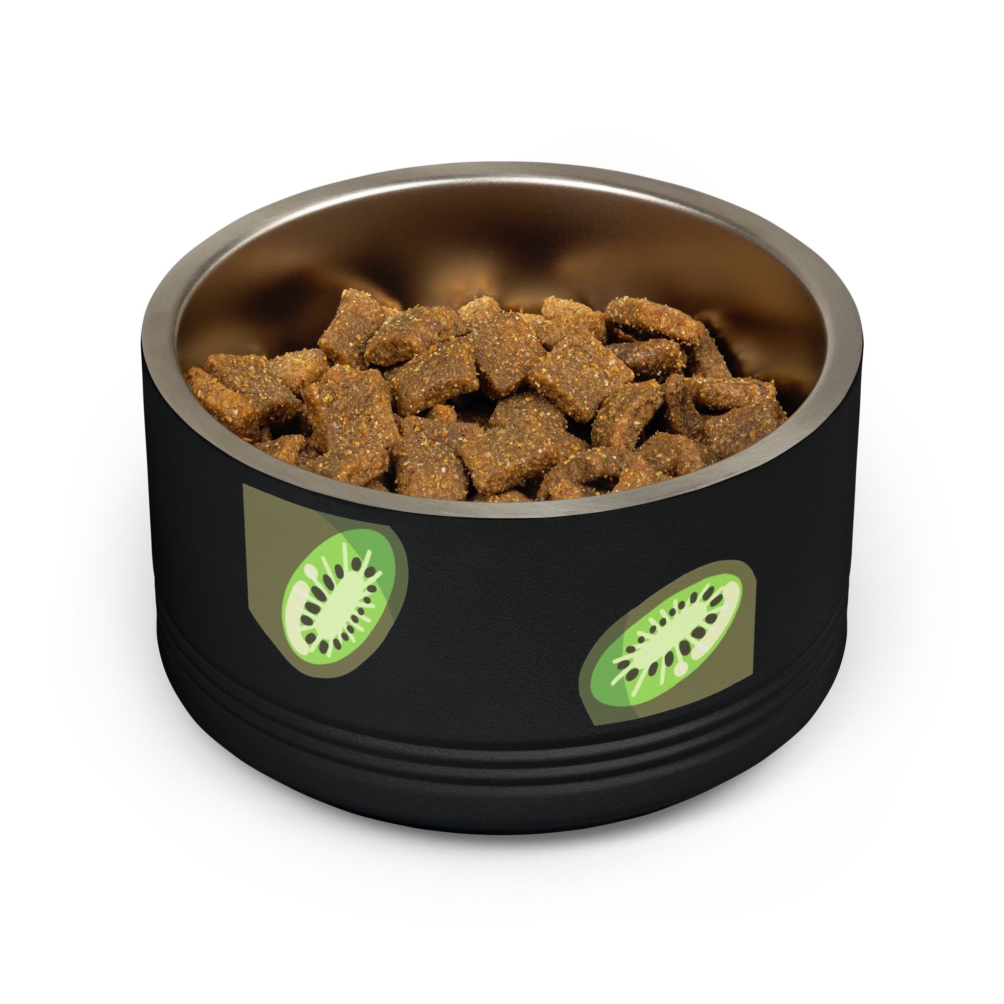 Kiwi Pattern Pet Bowl — 18oz Stainless Steel Cat & Dog Food Dish