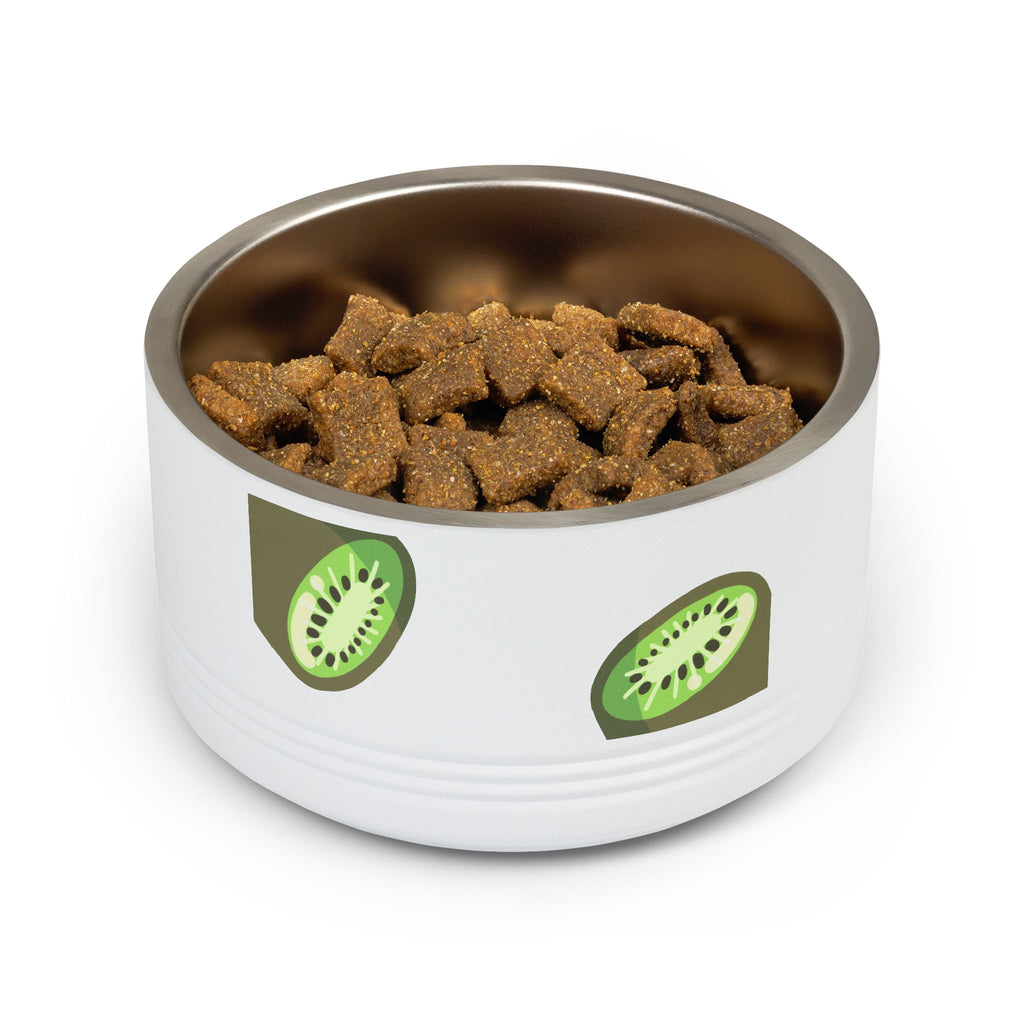 Kiwi Pattern Pet Bowl — 18oz Stainless Steel Cat & Dog Food Dish