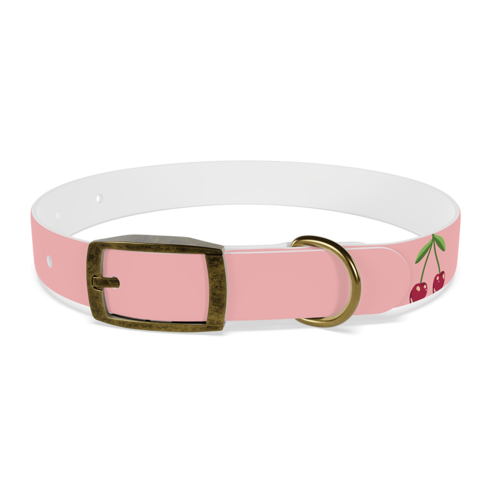 Cherry Print Dog Collar – Cute Pink Pet Collar for Small Dogs
