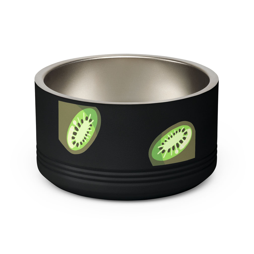 Kiwi Pattern Pet Bowl — 18oz Stainless Steel Cat & Dog Food Dish