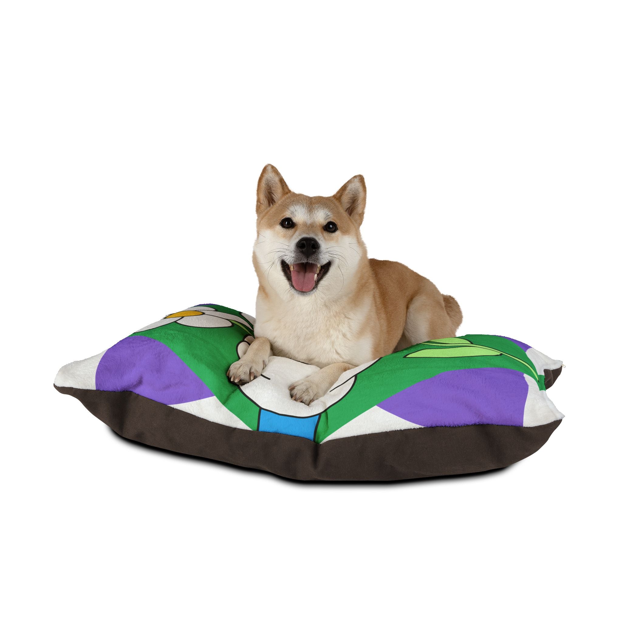 Think Green Pet Bed — Eco Floral Plush Dog & Cat Pillow
