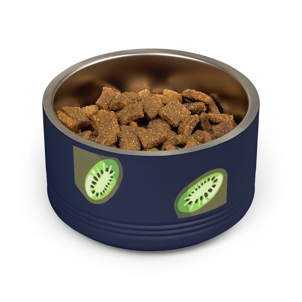 Kiwi Pattern Pet Bowl — 18oz Stainless Steel Cat & Dog Food Dish