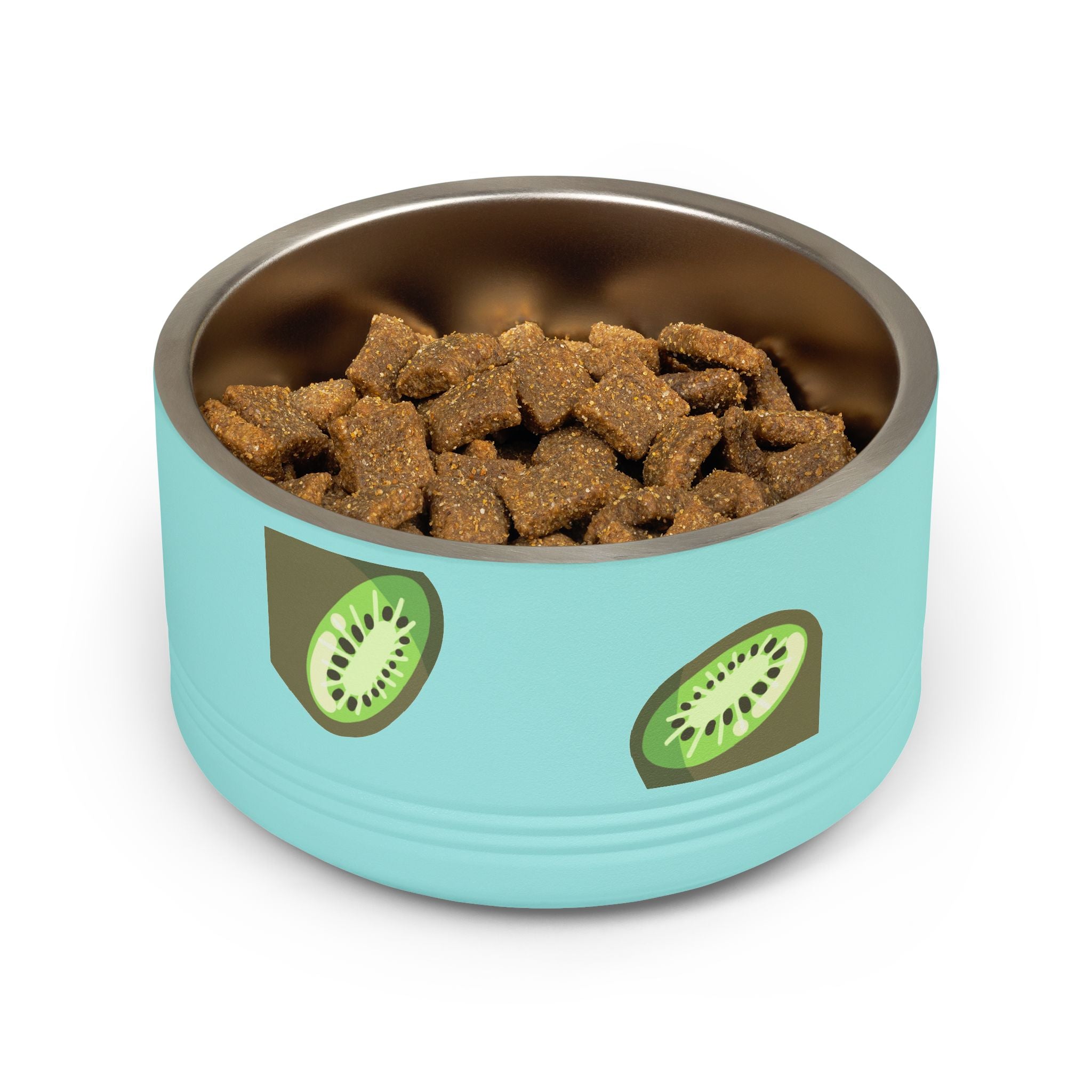Kiwi Pattern Pet Bowl — 18oz Stainless Steel Cat & Dog Food Dish