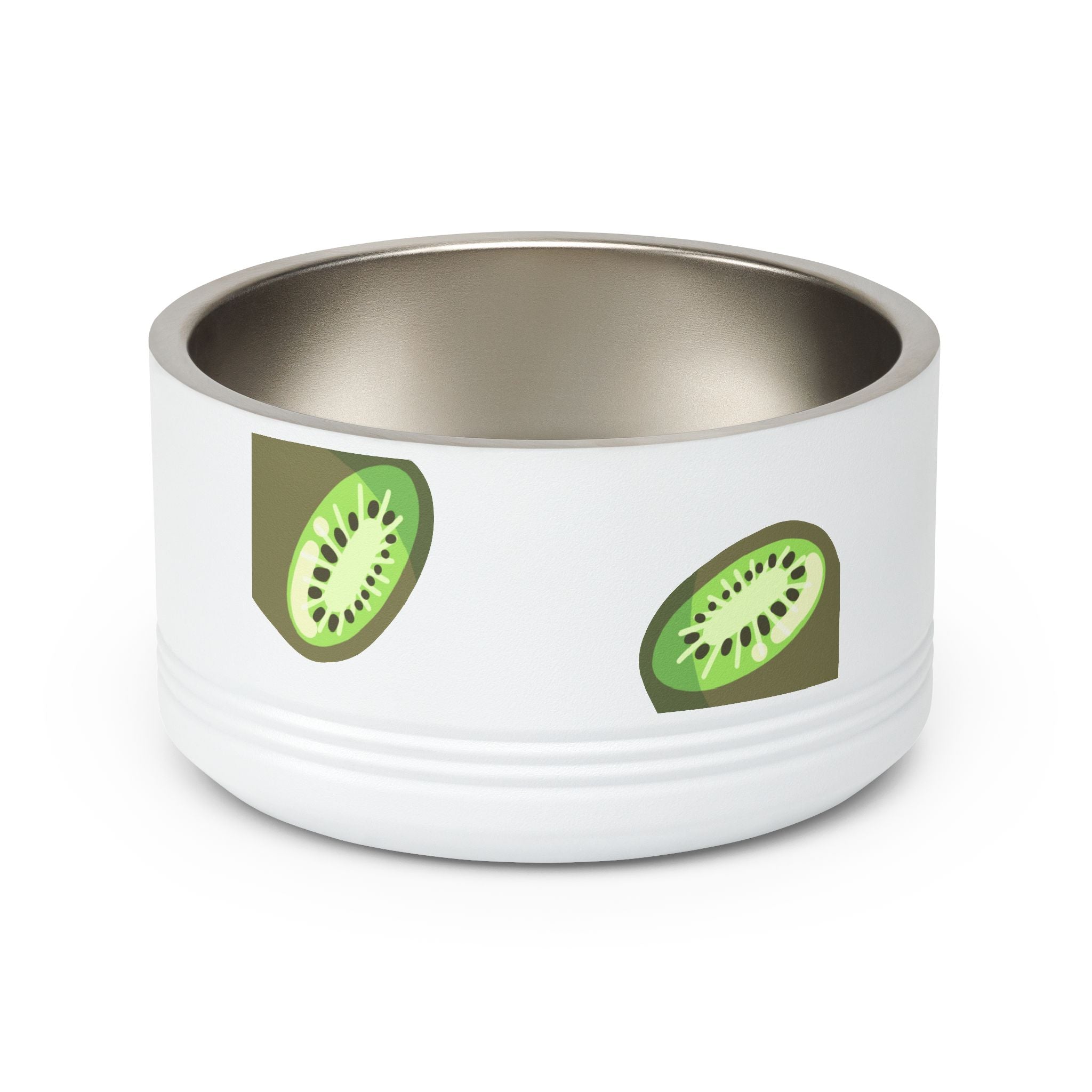 Kiwi Pattern Pet Bowl — 18oz Stainless Steel Cat & Dog Food Dish