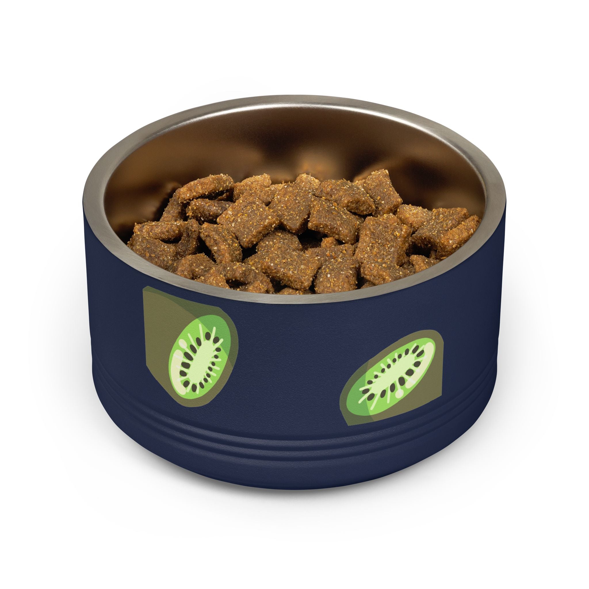 Kiwi Pattern Pet Bowl — 18oz Stainless Steel Cat & Dog Food Dish