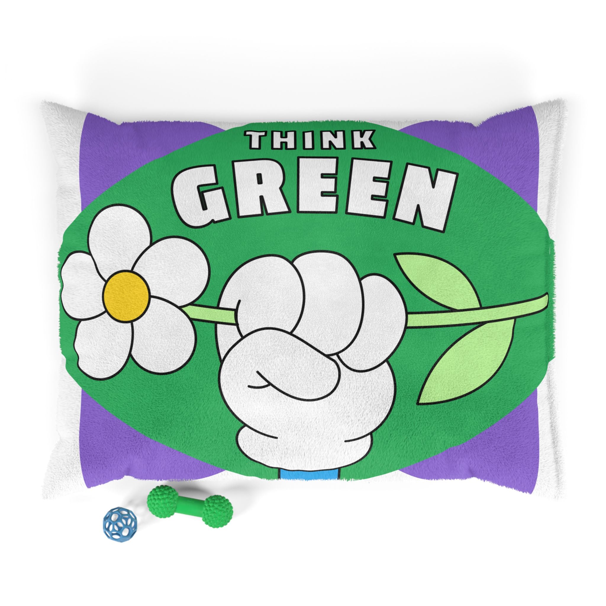 Think Green Pet Bed — Eco Floral Plush Dog & Cat Pillow