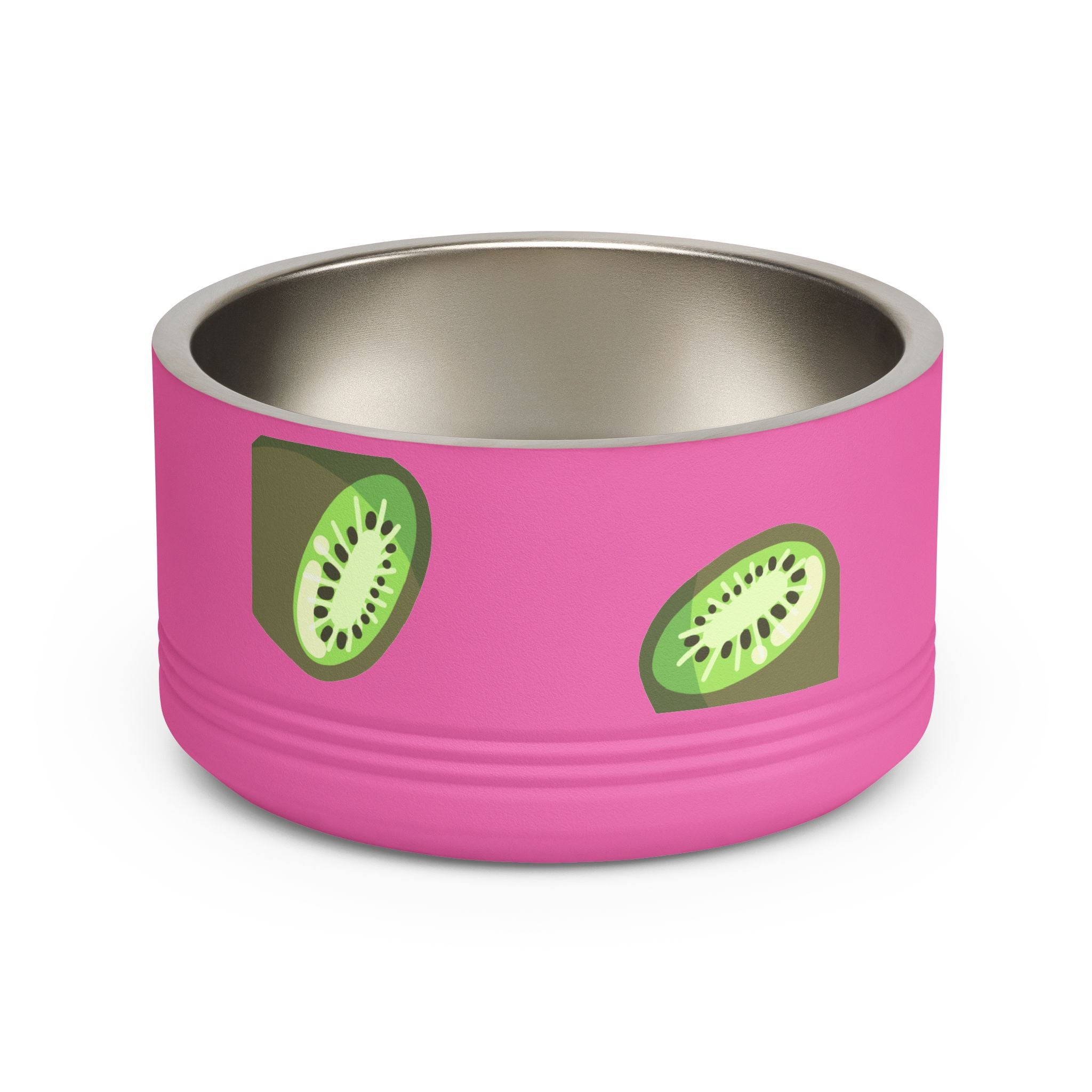 Kiwi Pattern Pet Bowl — 18oz Stainless Steel Cat & Dog Food Dish