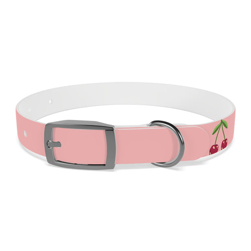 Cherry Print Dog Collar – Cute Pink Pet Collar for Small Dogs