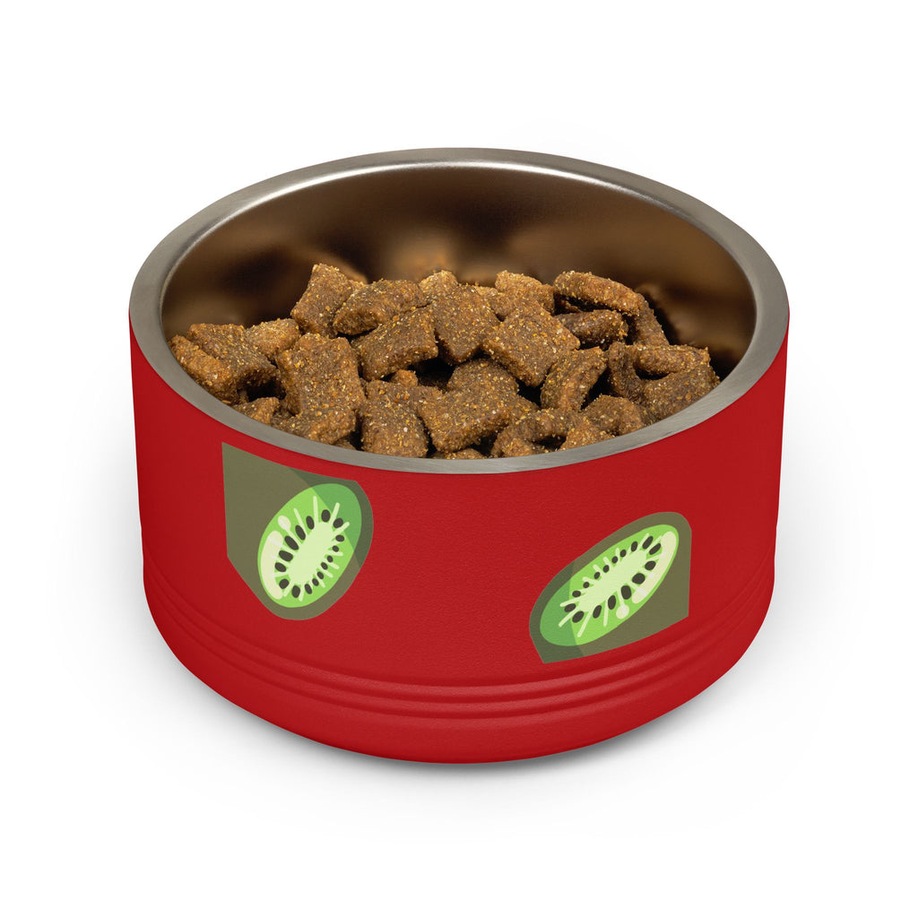 Kiwi Pattern Pet Bowl — 18oz Stainless Steel Cat & Dog Food Dish
