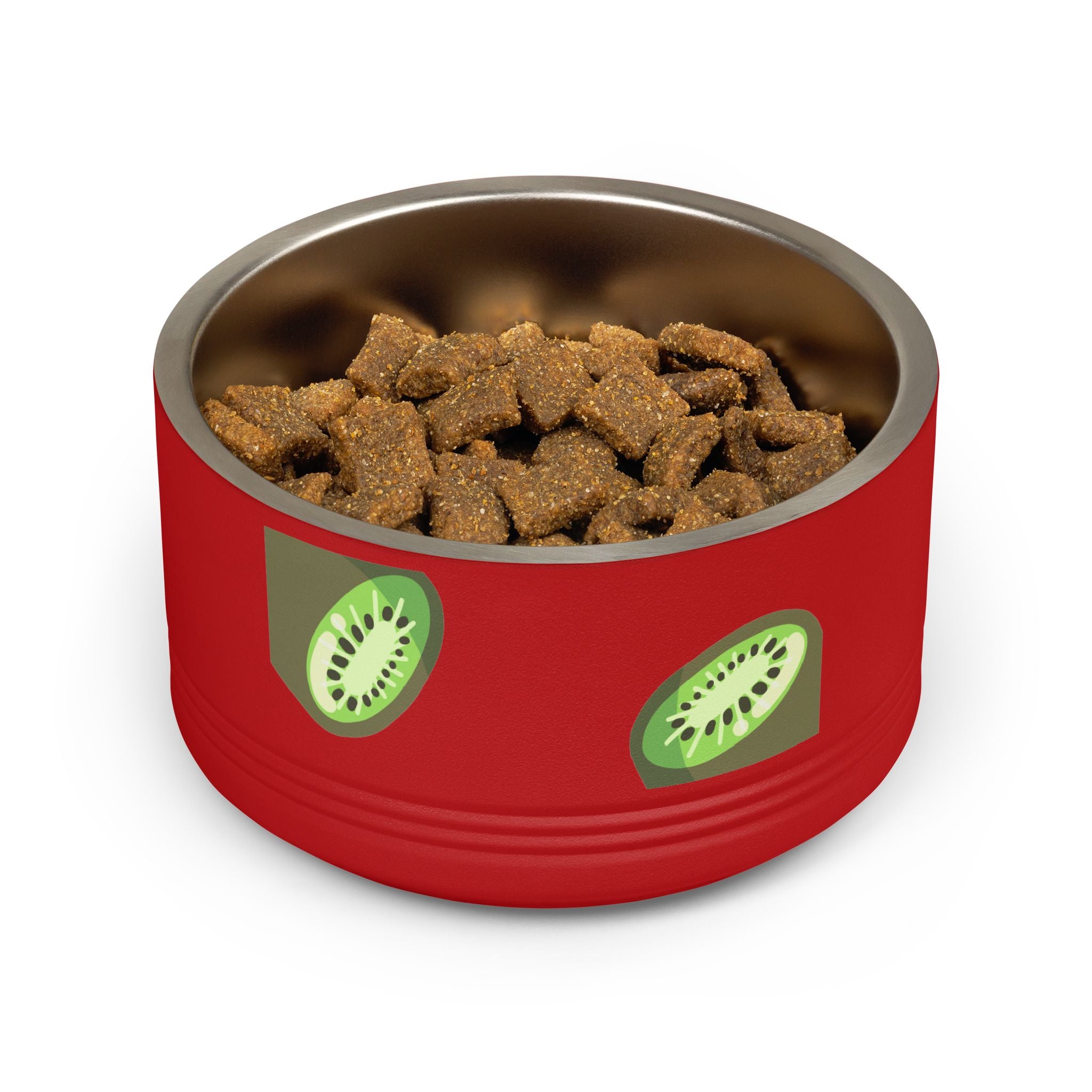 Kiwi Pattern Pet Bowl — 18oz Stainless Steel Cat & Dog Food Dish