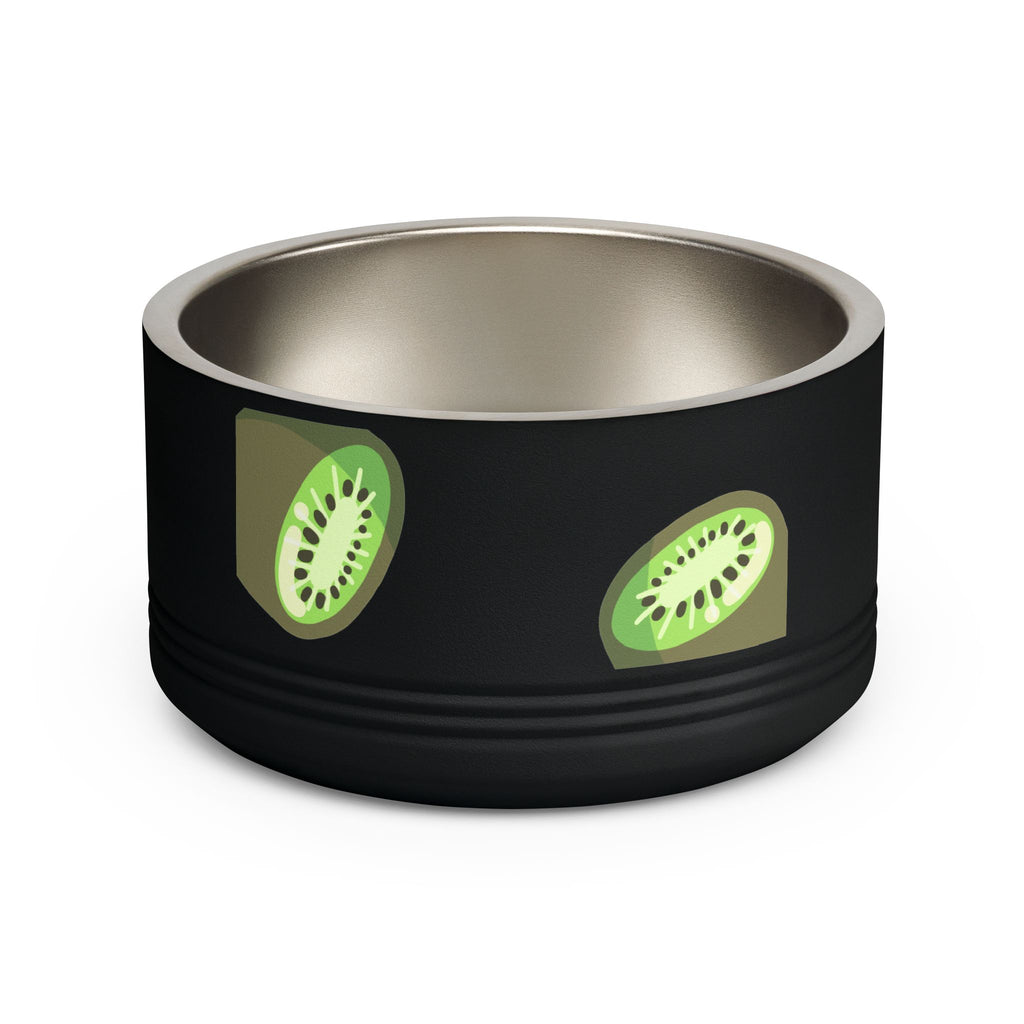 Kiwi Pattern Pet Bowl — 18oz Stainless Steel Cat & Dog Food Dish