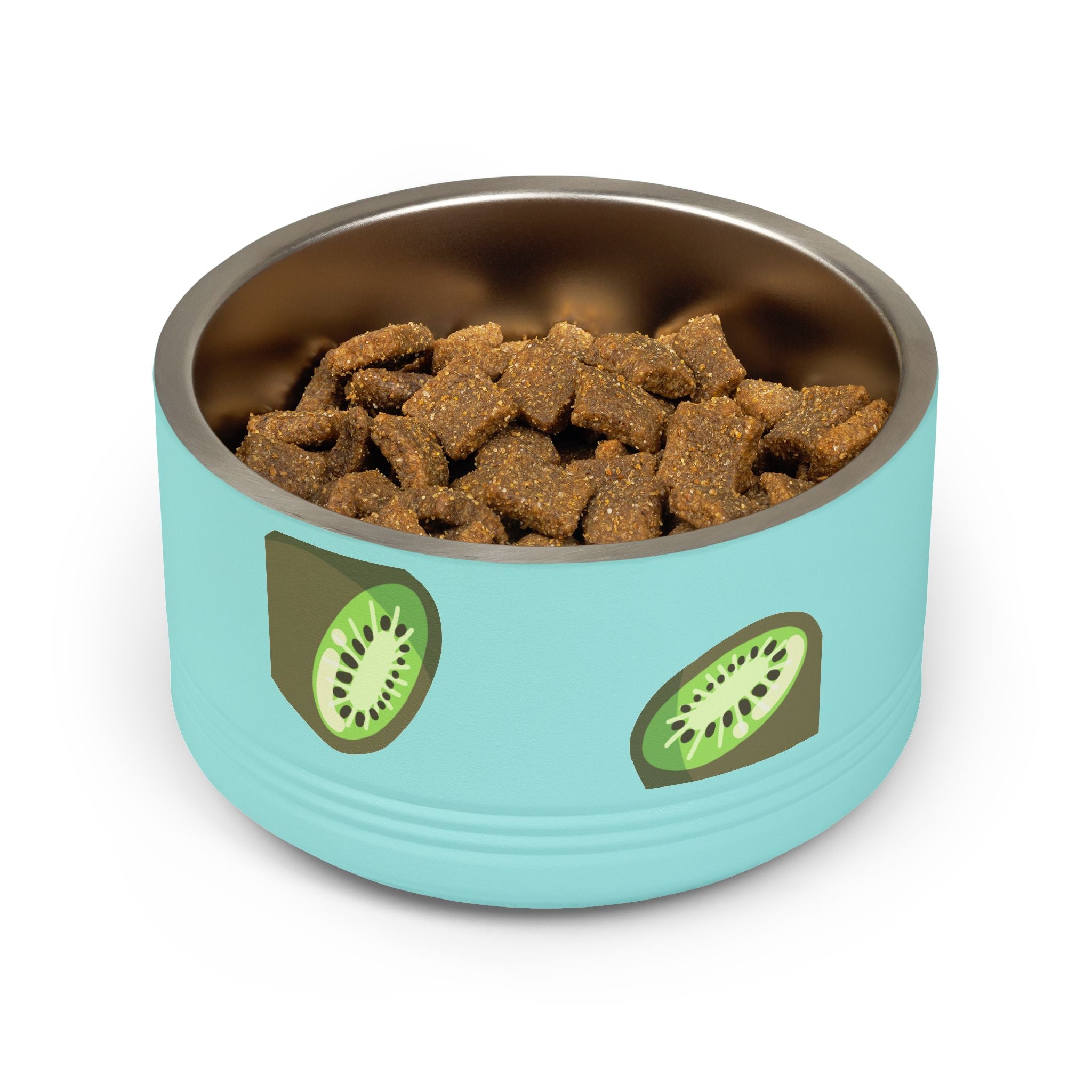 Kiwi Pattern Pet Bowl — 18oz Stainless Steel Cat & Dog Food Dish