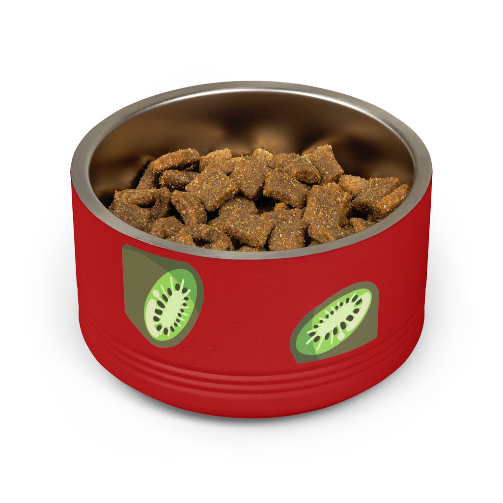 Kiwi Pattern Pet Bowl — 18oz Stainless Steel Cat & Dog Food Dish