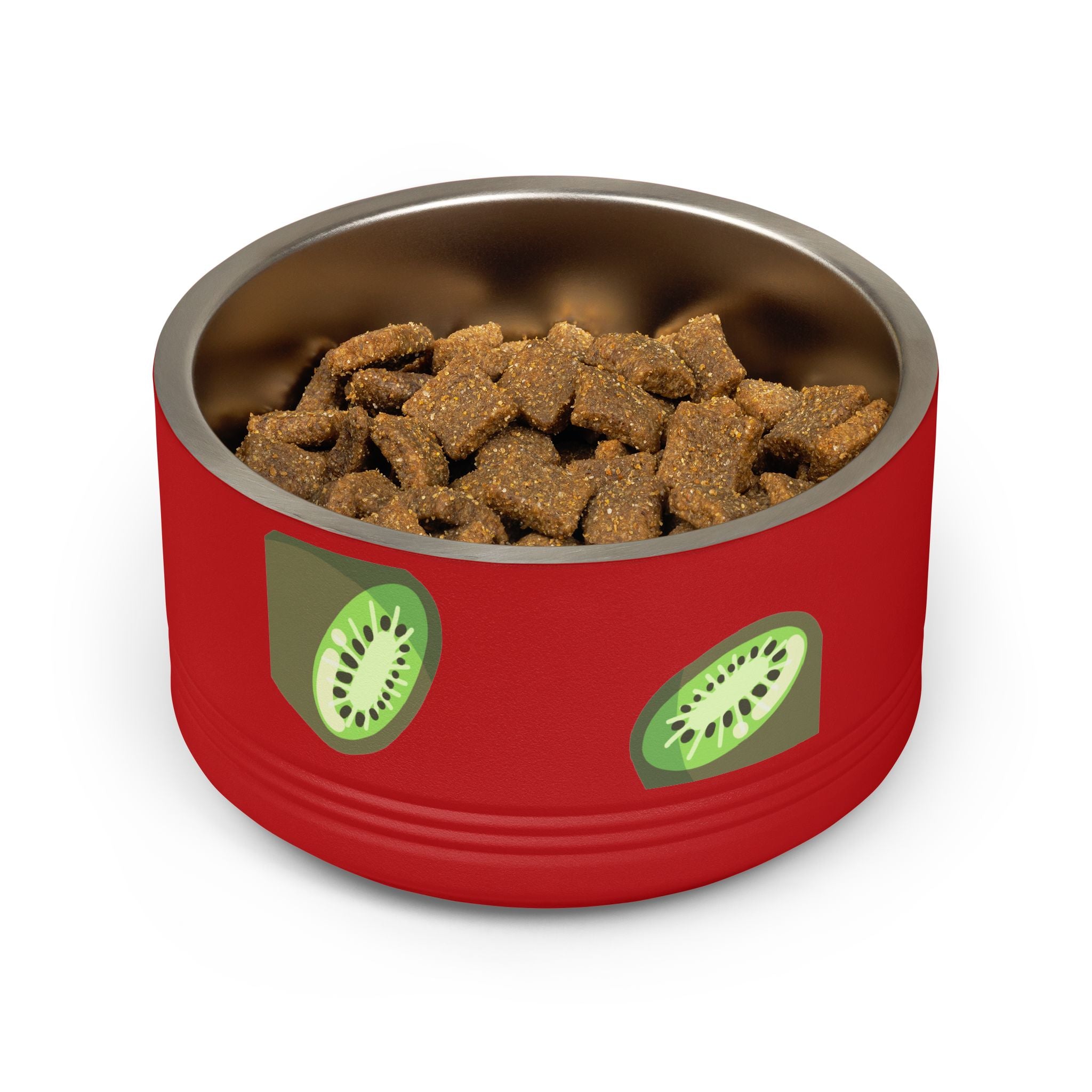 Kiwi Pattern Pet Bowl — 18oz Stainless Steel Cat & Dog Food Dish