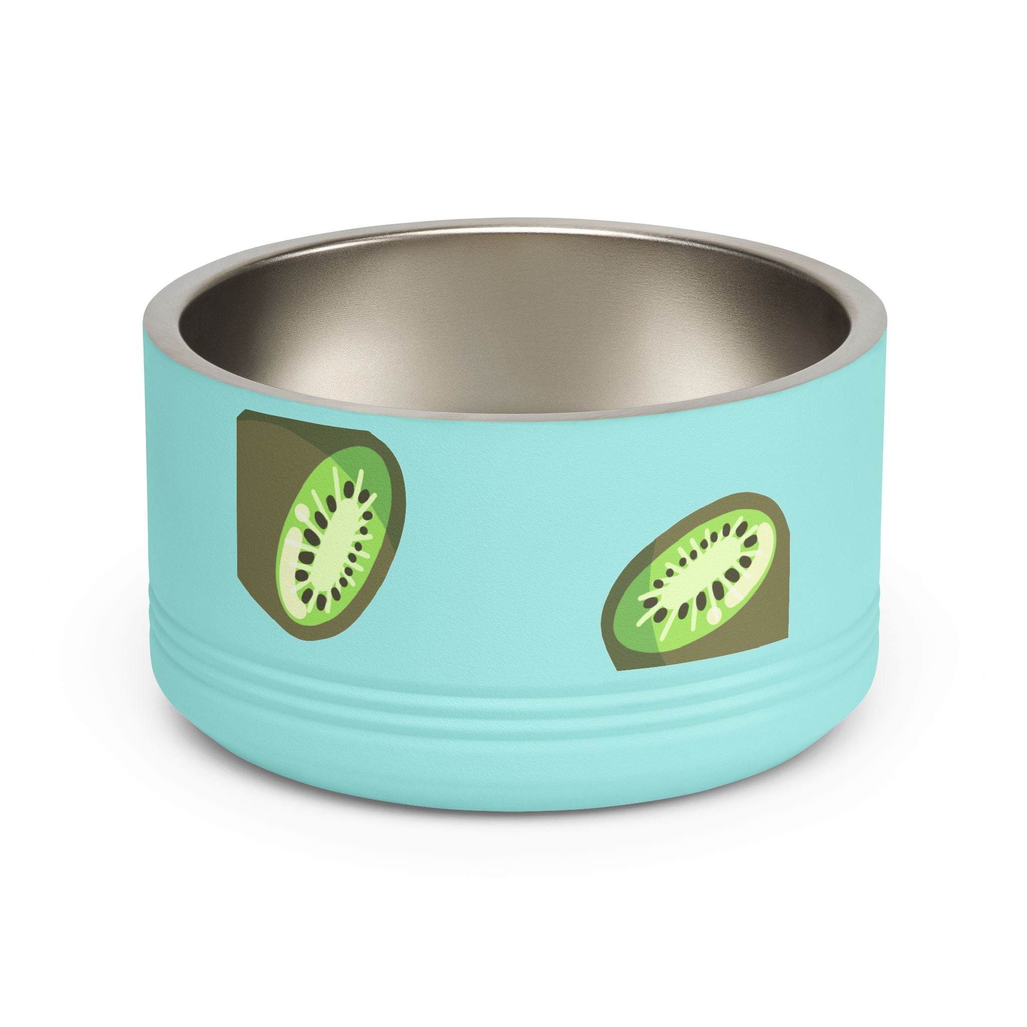 Kiwi Pattern Pet Bowl — 18oz Stainless Steel Cat & Dog Food Dish
