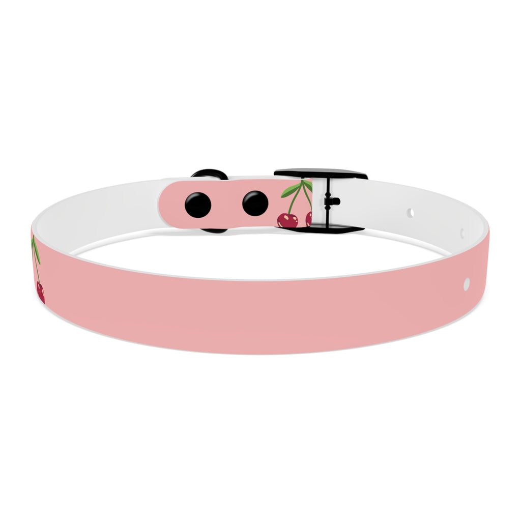 Cherry Print Dog Collar – Cute Pink Pet Collar for Small Dogs