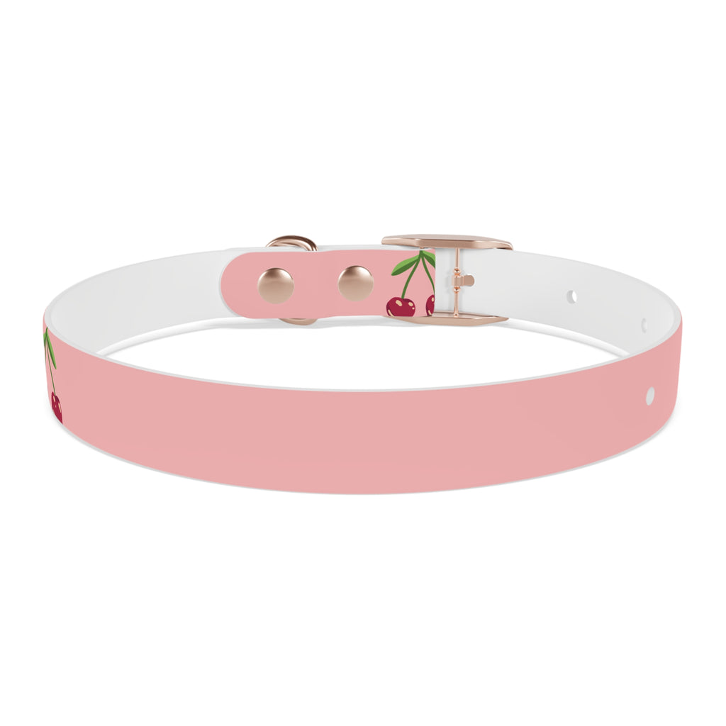 Cherry Print Dog Collar – Cute Pink Pet Collar for Small Dogs