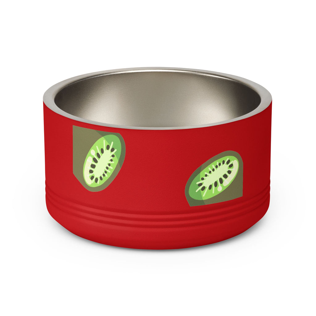 Kiwi Pattern Pet Bowl — 18oz Stainless Steel Cat & Dog Food Dish