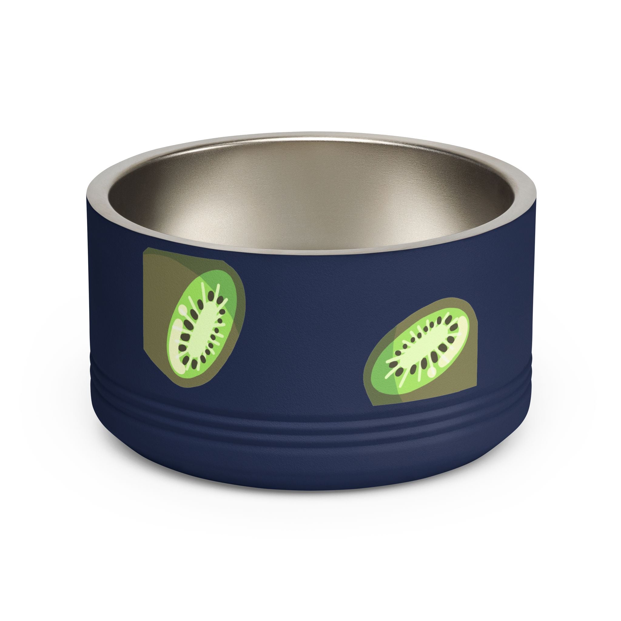 Kiwi Pattern Pet Bowl — 18oz Stainless Steel Cat & Dog Food Dish